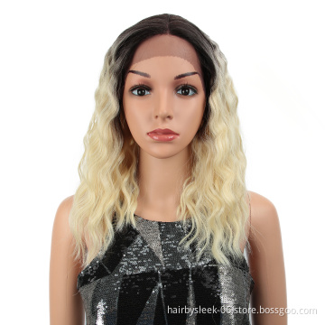 Magic 16 Inch Synthetic Lace Front Wigs For Black Women Natural Wave Wigs Length Deep Side T Part Wig For Women